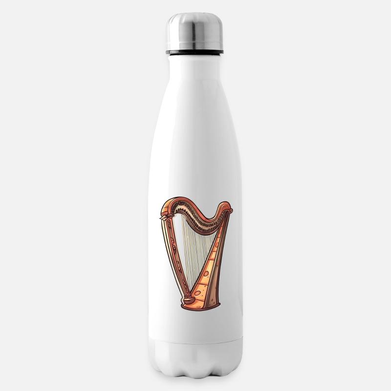 Harp in comic style - Insulated Water Bottle - white
