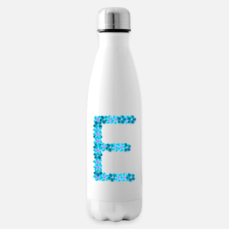 E aus blauen Blüten - Isolierflasche - Weiß