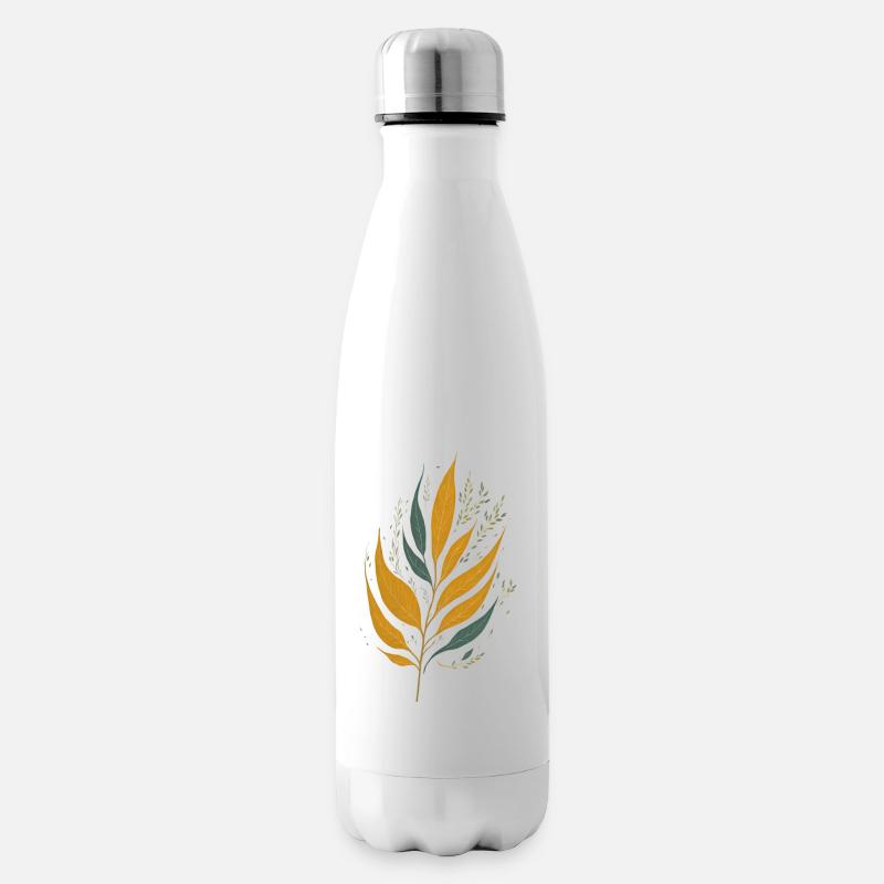 Feuilles - Bouteille isotherme - blanc