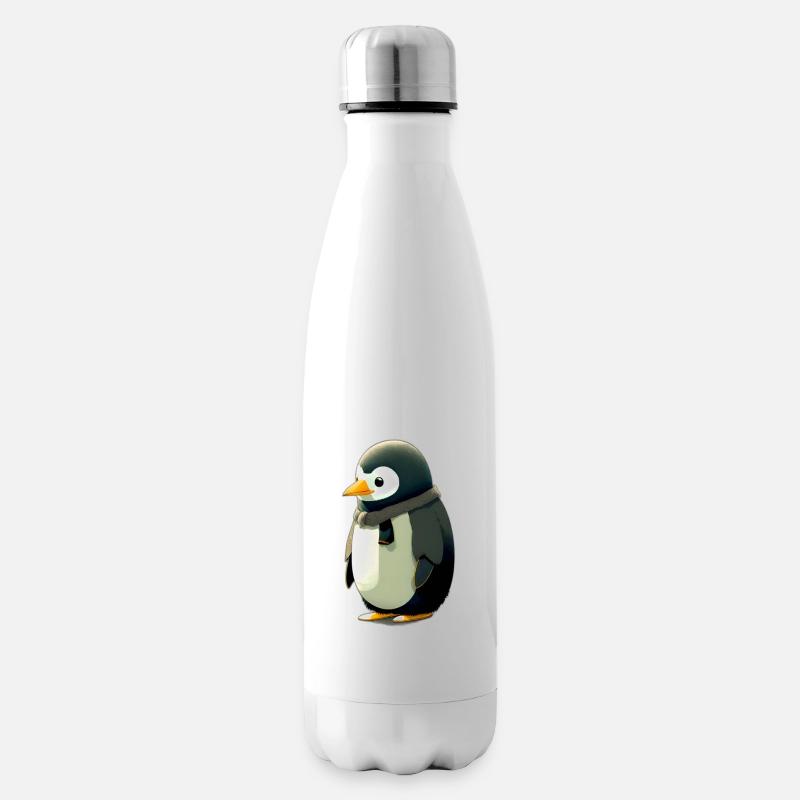 A cute, chubby penguin - Insulated Water Bottle - white