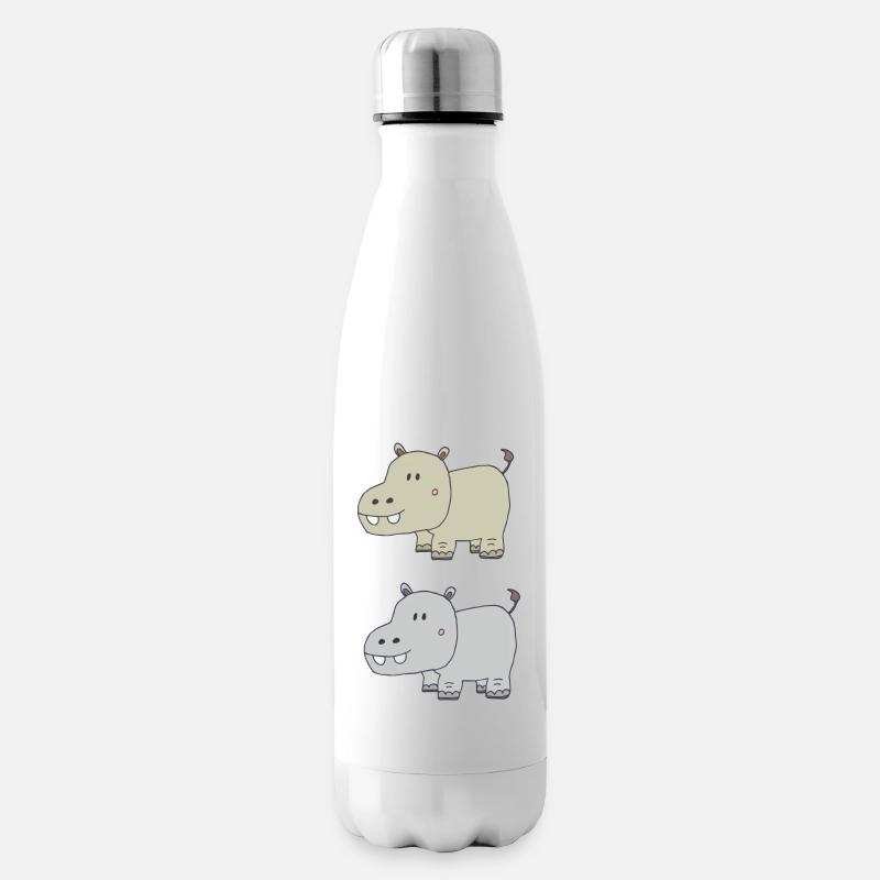 Hippopotames double - Bouteille isotherme - blanc