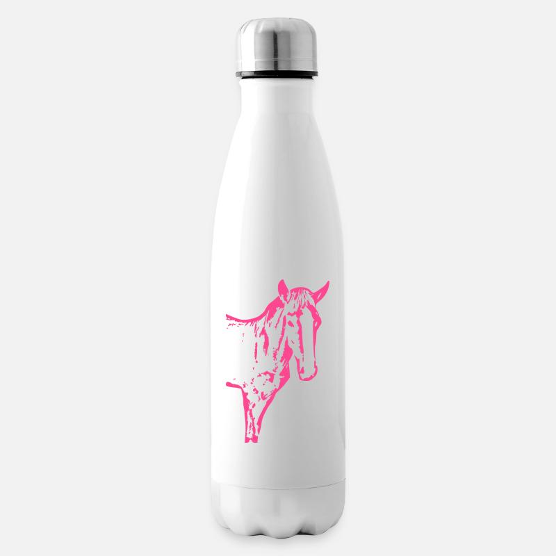 Pferd rosa pink, Fohlen - Isolierflasche - Weiß