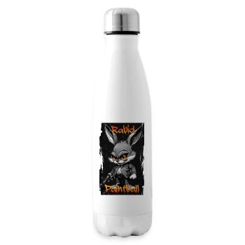 lapin joue au paintball enragé, bg en détresse - Bouteille isotherme - blanc - Droite