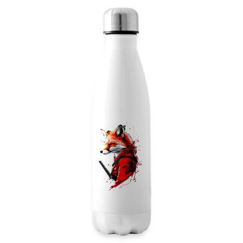 Fuchs im Mondlicht - Isolierflasche - Weiß - Rechts