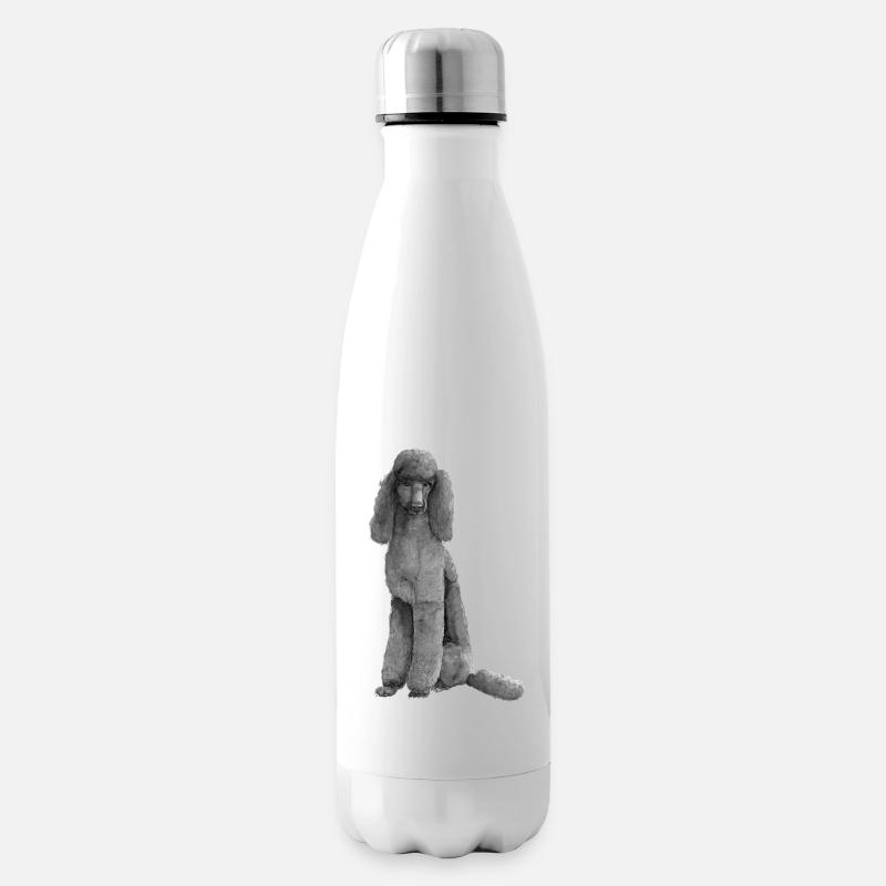 Pudel Pudel Groß Schwarz King Standard - Isolierflasche - Weiß