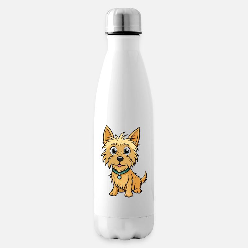 Kurioser Cairn Terrier Digitale Kunst - Isolierflasche - Weiß