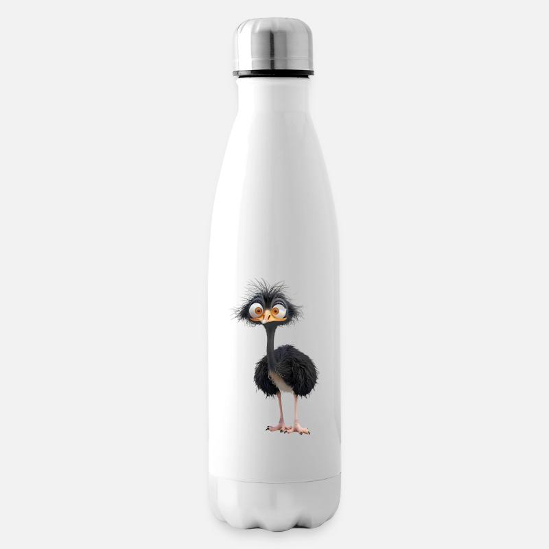 Ein lustiger Vogel Strauß - Isolierflasche - Weiß