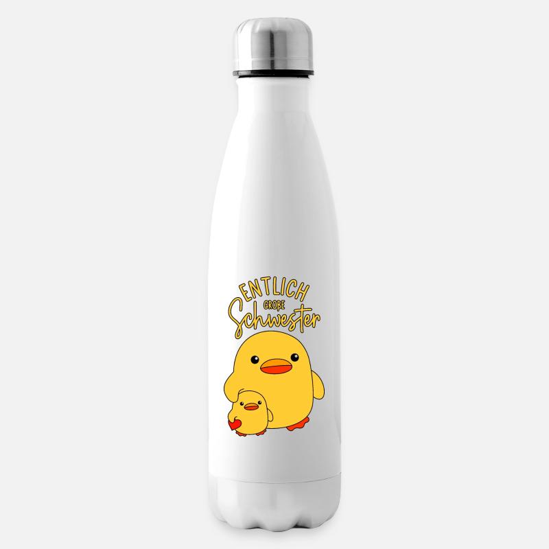 Enten Geschwister Endlich ENTlich Große Schwester - Isolierflasche - Weiß