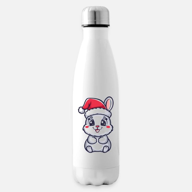 Lapin de Noël - Bouteille isotherme - blanc