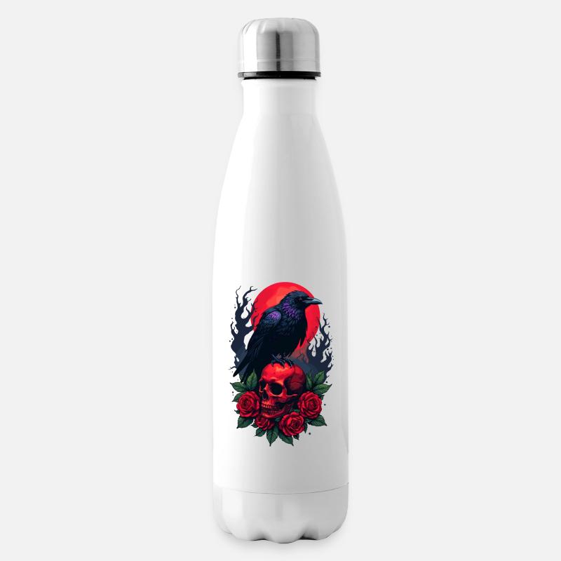 Majestätische Krähe - Isolierflasche - Weiß