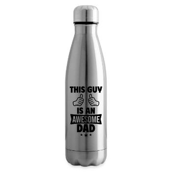 This guy is a cool dad - Insulated Water Bottle - silver - Right