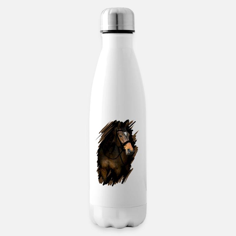 Pferd - Isolierflasche - Weiß