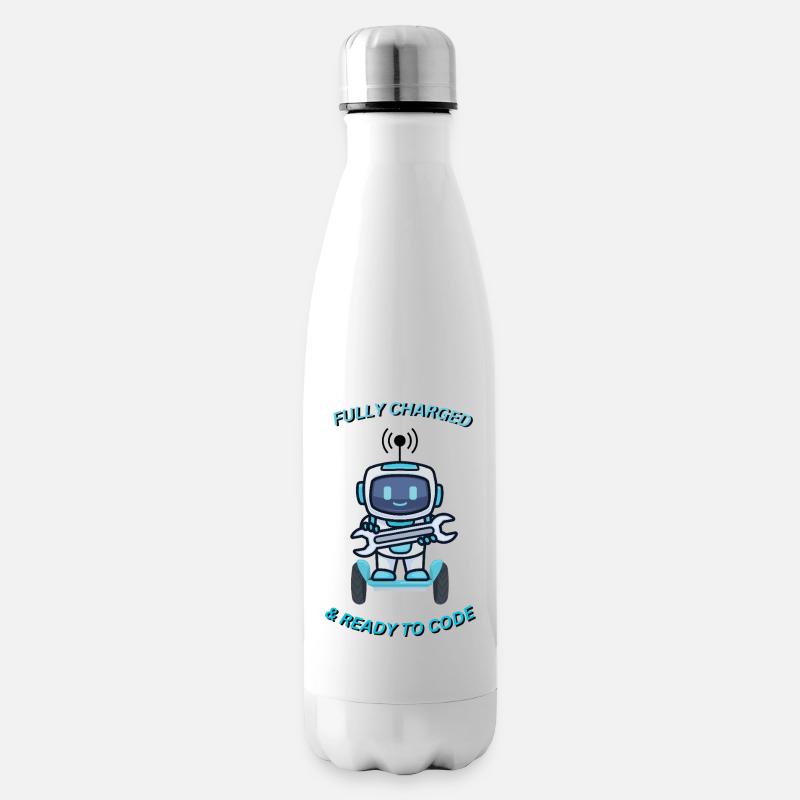 Robot avec clé - Bouteille isotherme - blanc