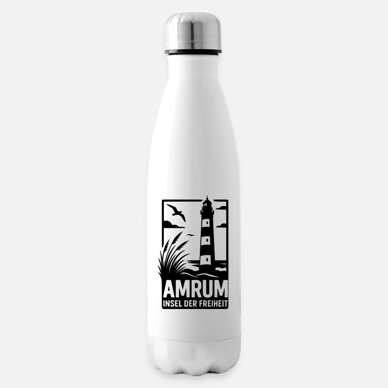 Amrum Leuchtturm Urlaub Erholung - Isolierflasche - Weiß