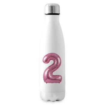 2nd Birthday Shirt, helium balloon - Insulated Water Bottle - white - Right
