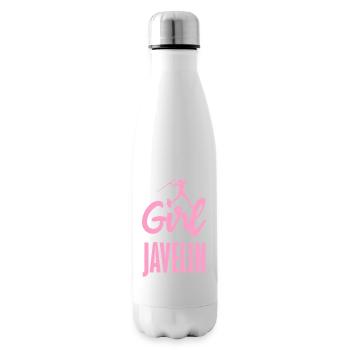Javelin thrower with fun statement - Insulated Water Bottle - white - Right