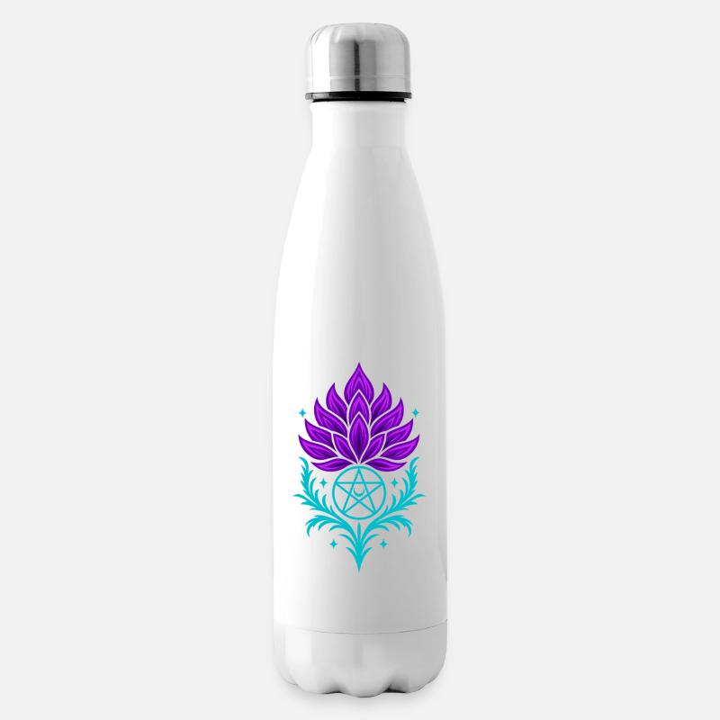 Distel mit Pentagramm - Spirituelles Symbol - Isolierflasche - Weiß