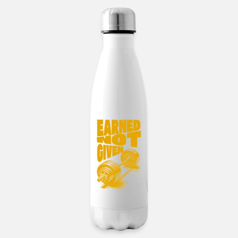 Earned Not Given – Success Through Hard Work - Insulated Water Bottle - white