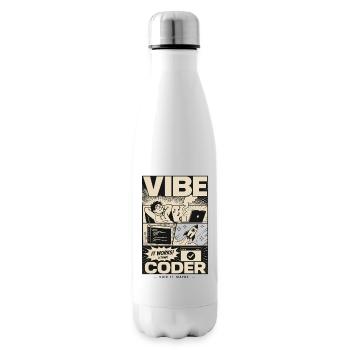 Vibe Coder Programmer Humor - Insulated Water Bottle - white - Right
