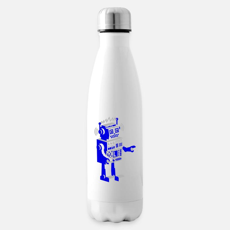 roboter retro robot - Insulated Water Bottle - white