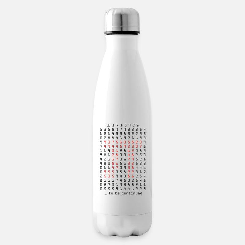 pi - 3,14159265 - nerd - mathematik - Isolierflasche - Weiß