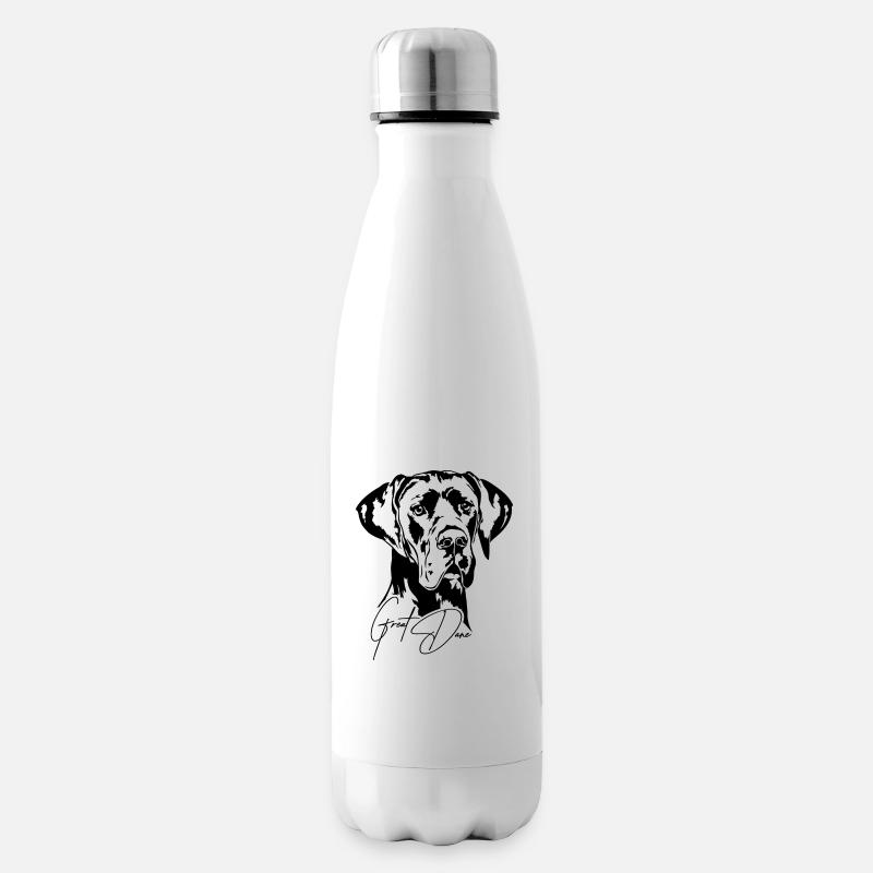 Great Dane Portrait Hundeportrait Hunde Wilsigns - Isolierflasche - Weiß