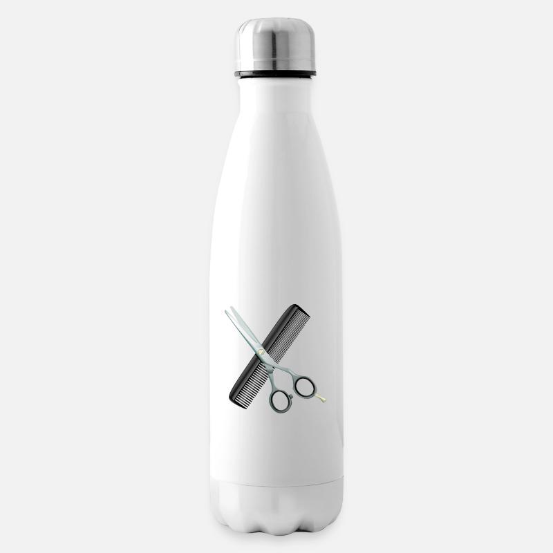 Friseurschere mit Kamm - Isolierflasche - Weiß