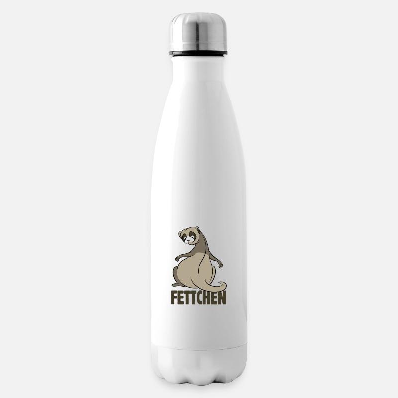Fettchen - Frettchen mit dickem Po - Geschenk - Isolierflasche - Weiß