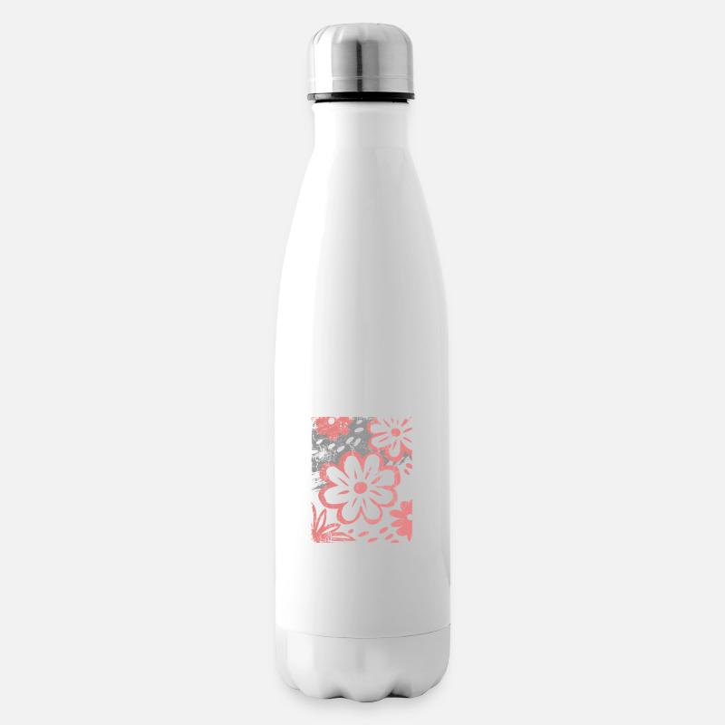 Fleurs - Printemps - Été - Dire - Bouteille isotherme - blanc
