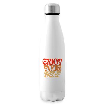 Enjoy Yourself Statement 70s Hippie Style - Insulated Water Bottle - white - Right