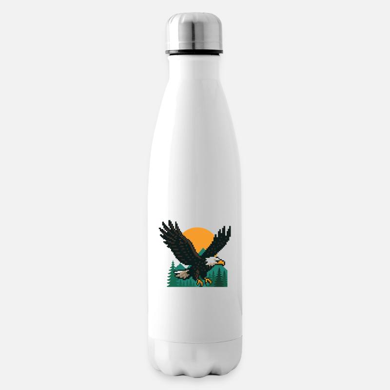 Eagle Pixel – Coucher de soleil dans les montagnes - Bouteille isotherme - blanc