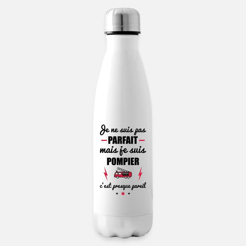 pas parfait mais pompier, cadeau pompiers - Bouteille isotherme - blanc