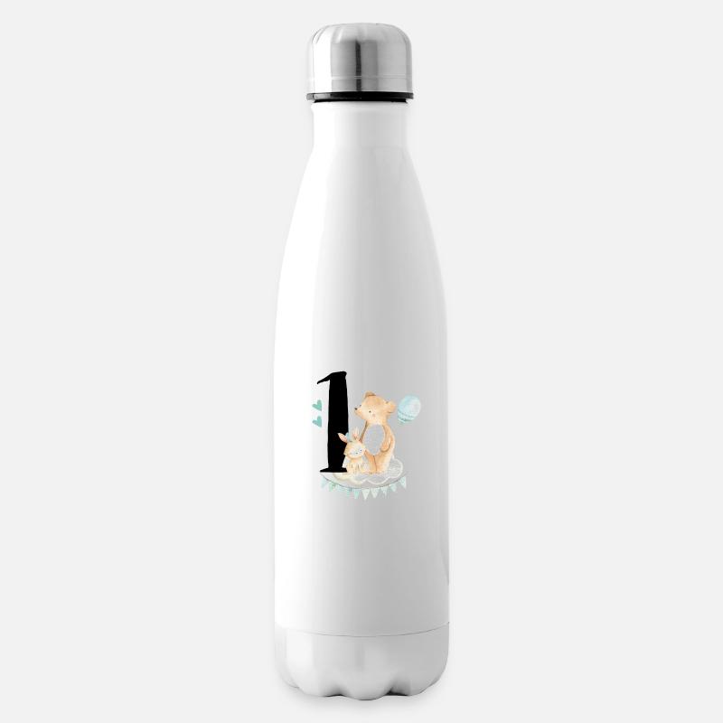 1. geburtstag, eins, erster, birthday, first - Isolierflasche - Weiß
