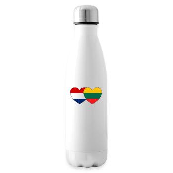Holland Lithuania Flag Heart - Insulated Water Bottle - white - Right