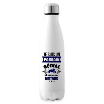 Parrain génial et super motard Moto Motard Humour - Bouteille isotherme - blanc - Droite