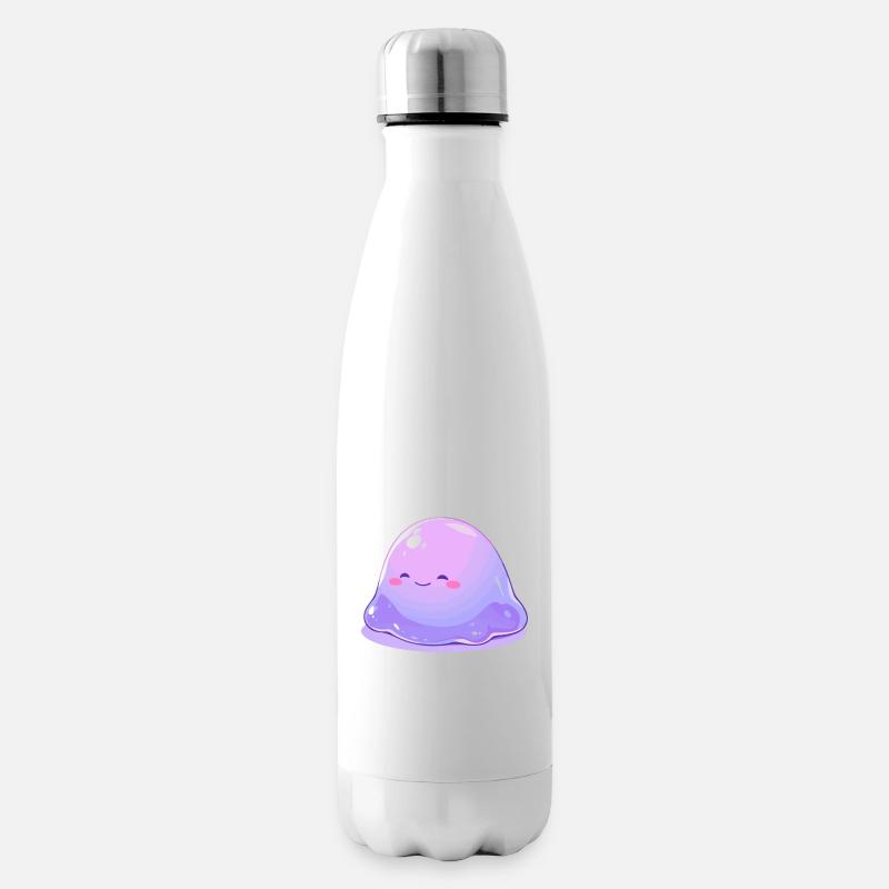 Monstre visqueux mignon - Conception de dessin animé mignon - Bouteille isotherme - blanc
