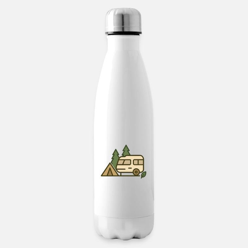 Abenteuer Camping Naturdesign - Isolierflasche - Weiß