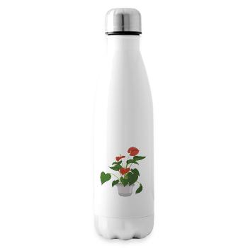Fleur de flamant rose - Bouteille isotherme - blanc - Droite