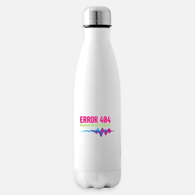 Error 404 Motivation Not Found - Insulated Water Bottle - white