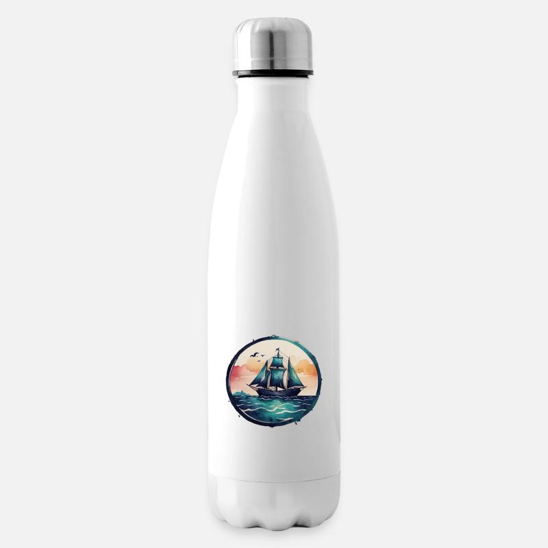 Aquarell Sailingship - Isolierflasche - Weiß