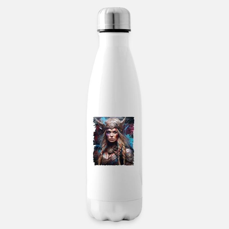 Wikinger Schildmaid Design Valhalla - Isolierflasche - Weiß