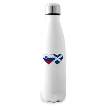 Slovenia Scotland Flag Heart - Insulated Water Bottle - white - Right
