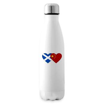 Scotland China Flag Heart - Insulated Water Bottle - white - Right