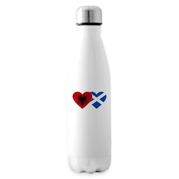 Albania Scotland Flag Heart - Insulated Water Bottle - white - Right