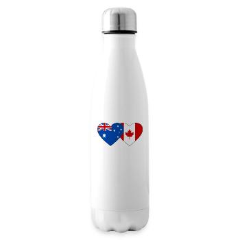 Australie Canada drapeau coeur - Bouteille isotherme - blanc - Droite