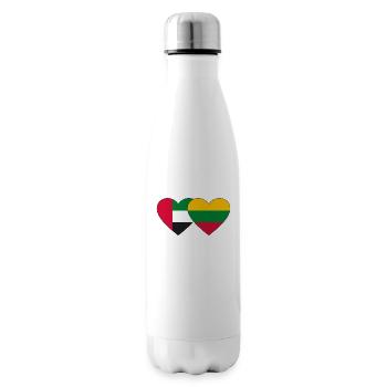 Vereinigte Arabische Emirate Litauen Flagge Herz - Isolierflasche - Weiß - Rechts