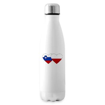 Slowenien Polen Flagge Herz - Isolierflasche - Weiß - Rechts