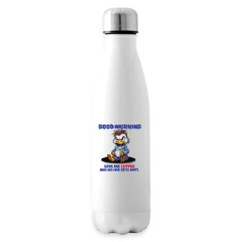 Bonjour – Donnez-moi du café et personne ne sera blessé - Bouteille isotherme - blanc - Droite