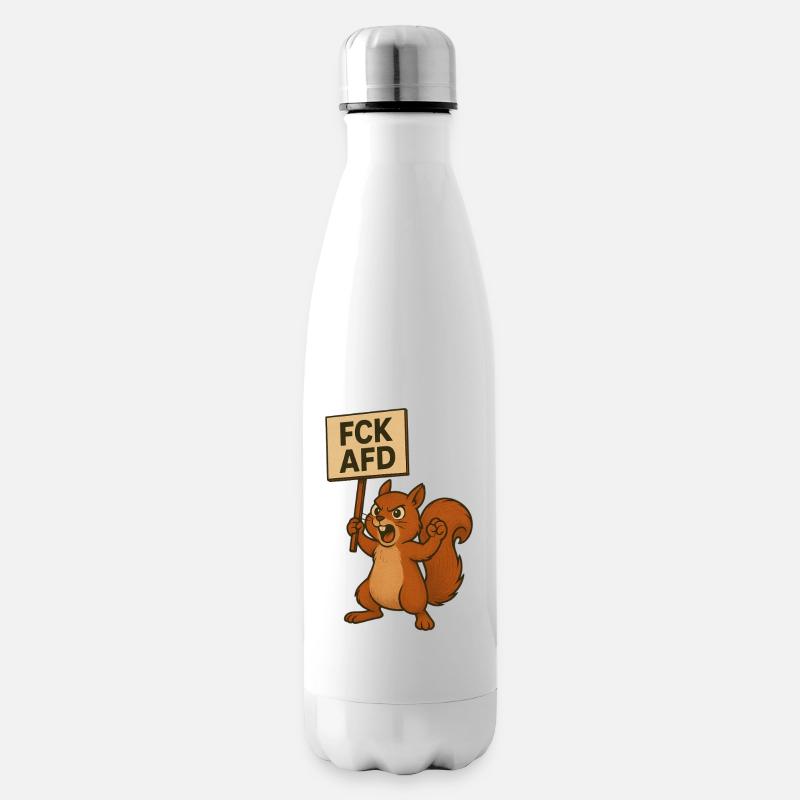 Auch Tiere sind Antifaschisten! - Isolierflasche - Weiß