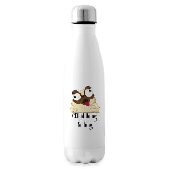 CEO of Doing Nothing – the perfect shirt for everyone - Insulated Water Bottle - white - Right